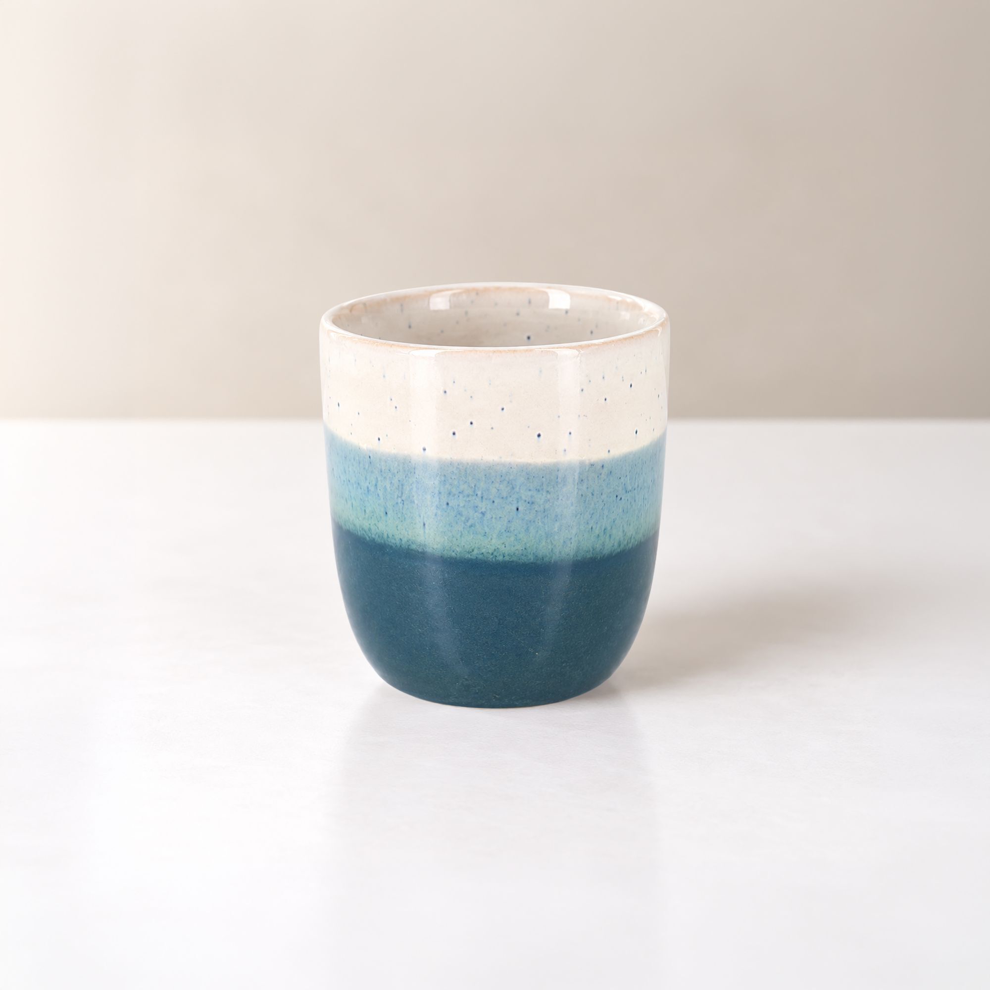 Lot de 6 tasses expresso bleus en grès 11cl RIGA