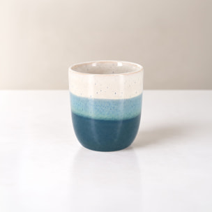 Lot de 6 tasses expresso bleus en grès 11cl RIGA