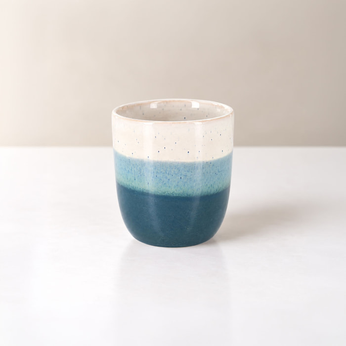 Lot de 6 tasses expresso bleus en grès 11cl RIGA