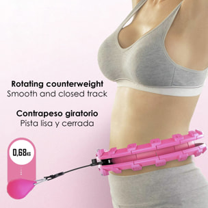 Aro Hula Hoop deportivo para Fitness, aro ajustable, no se cae, contrapeso giratorio. Equipo de gimnasia y fitness para el hogar.