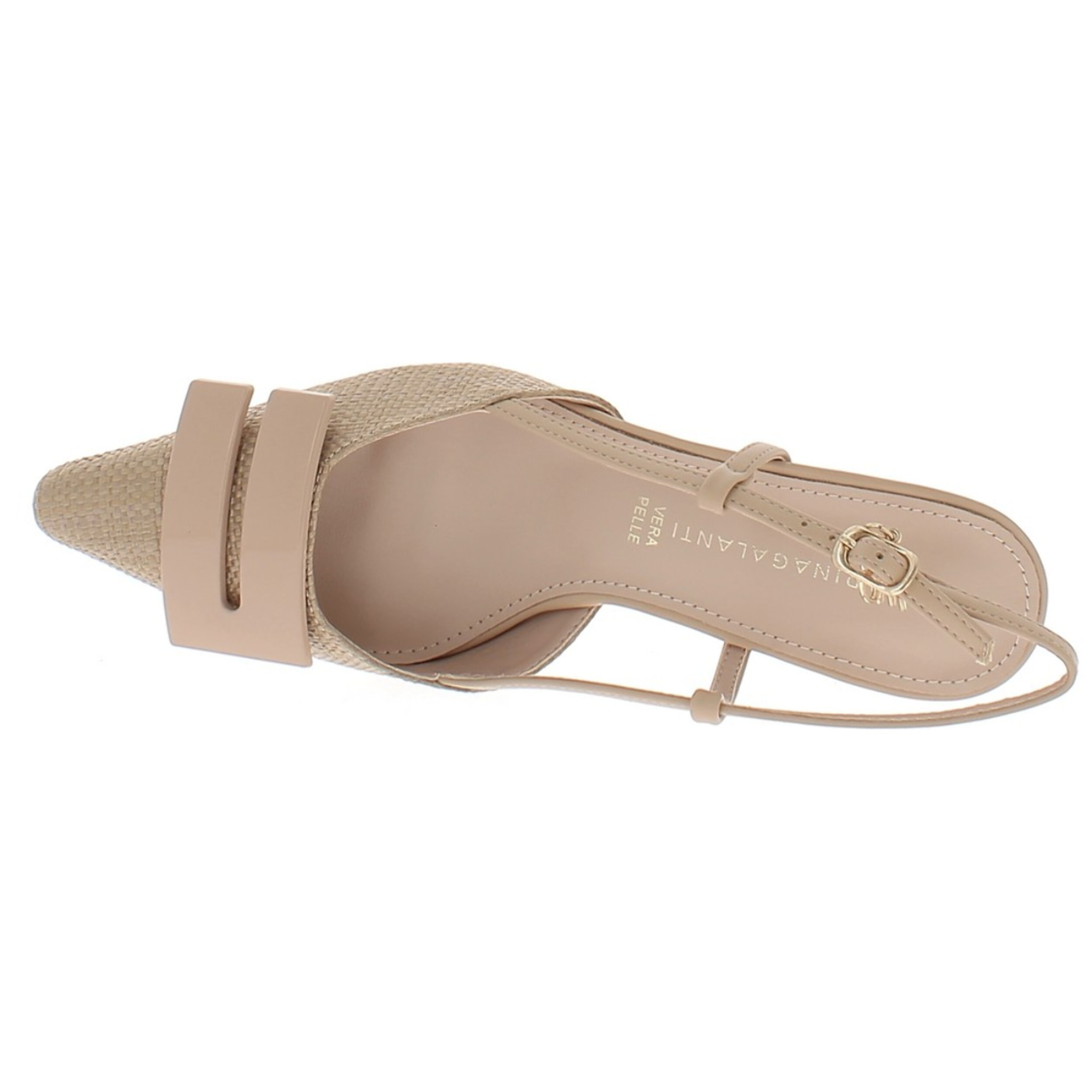 Marina Galanti Scarpe Donna Decollete Slingback Heeled 60 with Medal Horsebit MG 1A123 Beige
