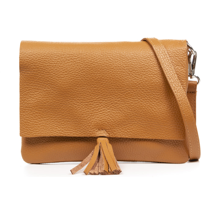 Andorno borsa a tracolla donna. Pelle autentica finitura Dollaro