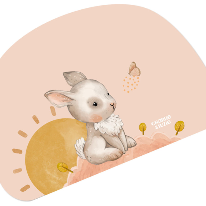 Set de table Lapin - Un set de table en lino blanc (40 x 27cm), créé et fabriqué en France..