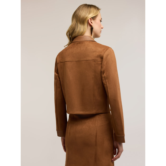 Motivi - Giubbotto corto con zip e tasche - Marrone