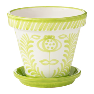 J-Line cache-pot Granada Handmade + Painted - céramique - vert - large - Ø 35 cm