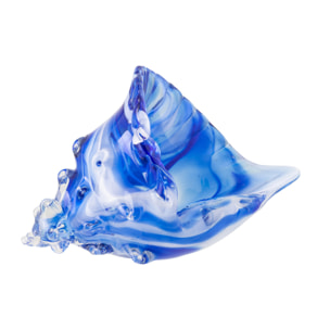 J-Line Presse-papier Seashell - verre - bleu/blanc