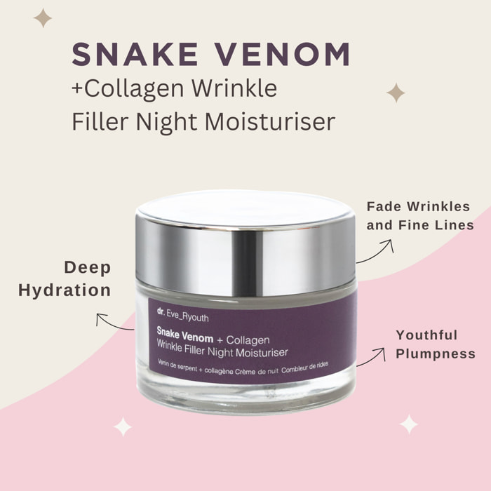 Crema de noche con veneno de serpiente y colágeno para rellenar arrugas