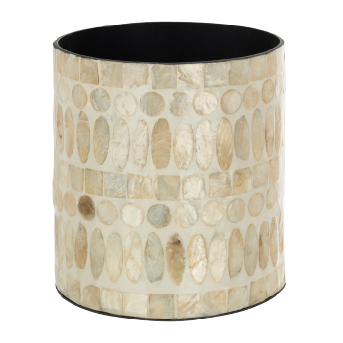J-Line cache-pot Perle - rotin - beige - Ø 14 cm