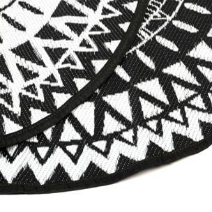Tapis extérieur Maori Ø150cm noir