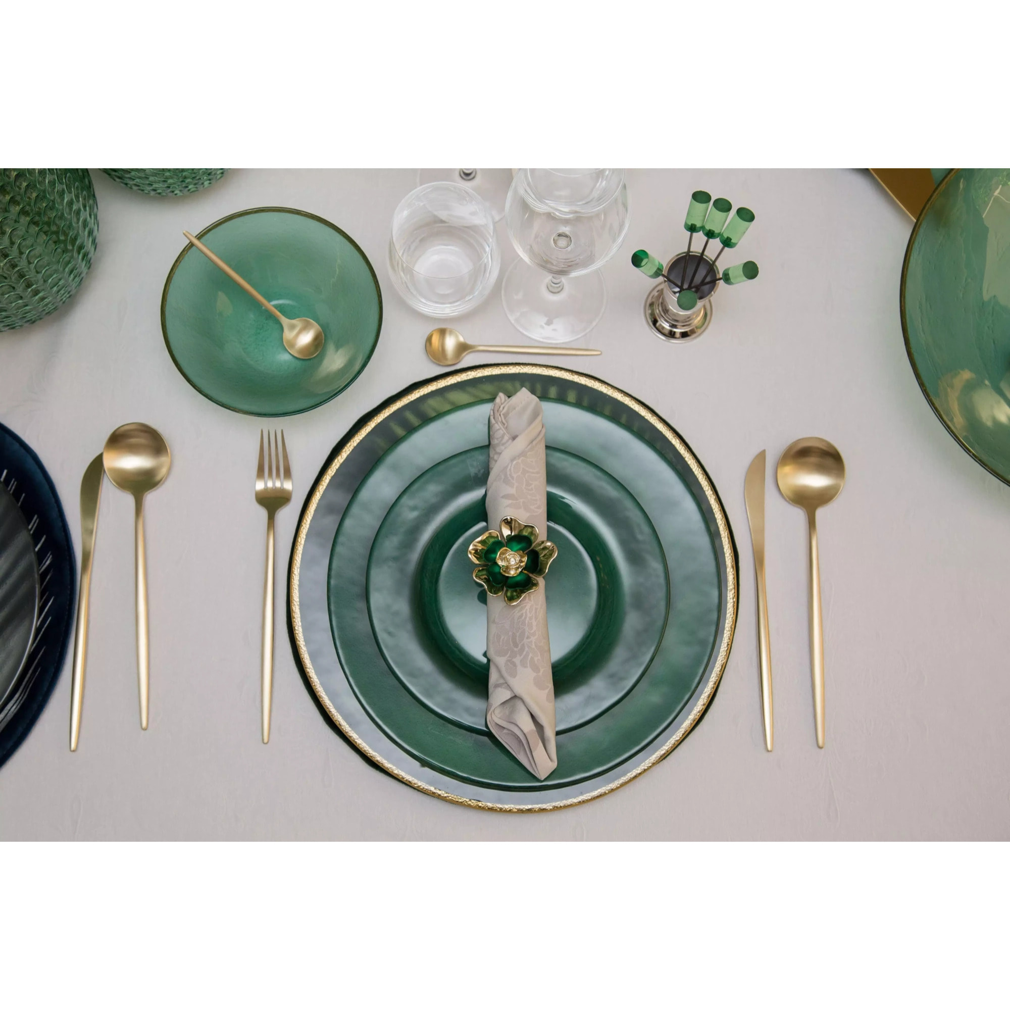 Lot de 6 Assiette plate light green