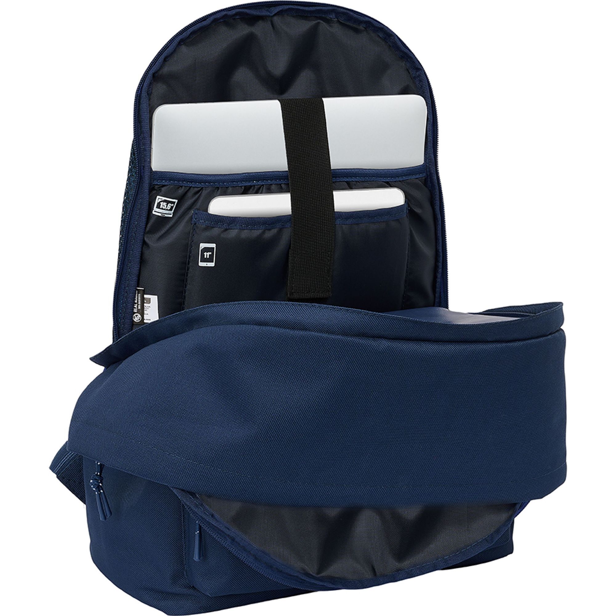Mochila doble para portatil 15,6"+usb real madrid chica marino