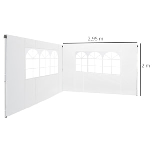 2 Paredes Laterales para Carpa de Oxford 3x2 m Blanco