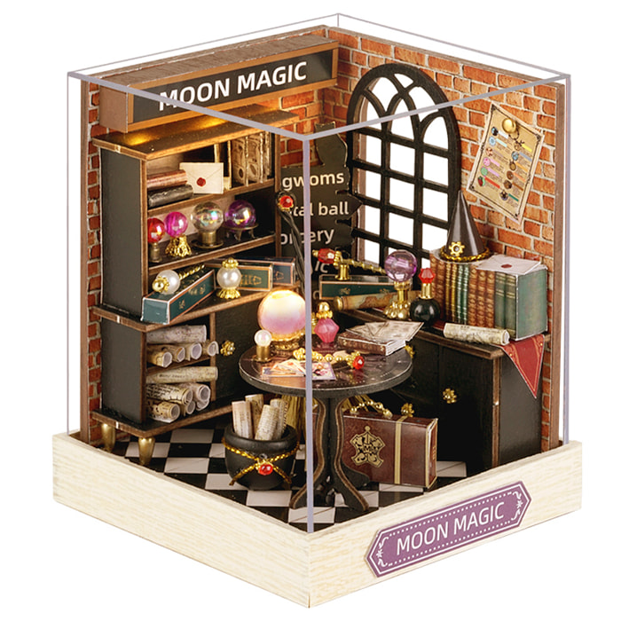 Collezione Angolo della felicità, Magia Lunare. Modello 3D realistico con grande dettaglio, copertura antipolvere e luci LED.