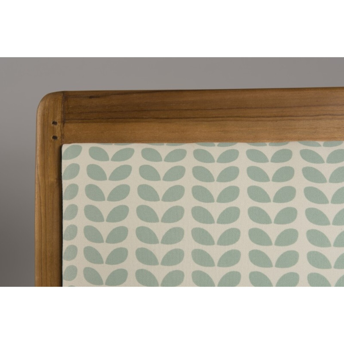 DAK - Fauteuil bois teck scandi tissu bleu clair 'pétales'