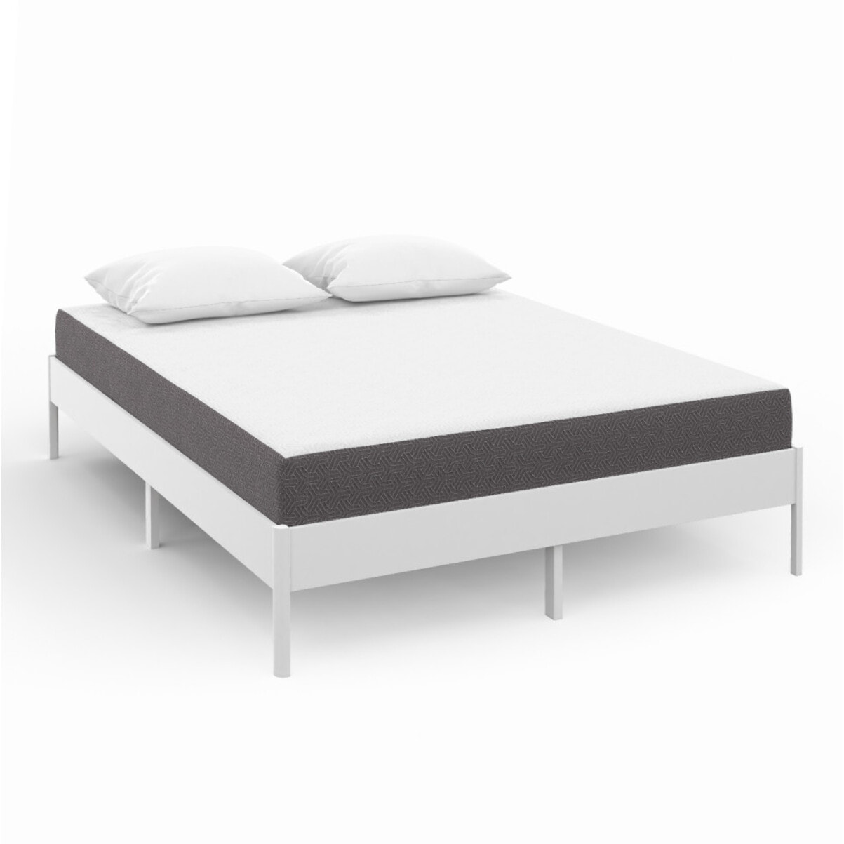 Matelas mémoire de forme épaisseur 20cm blanc et gris 140x190cm