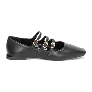 Ballerines multi-bracelets noirs