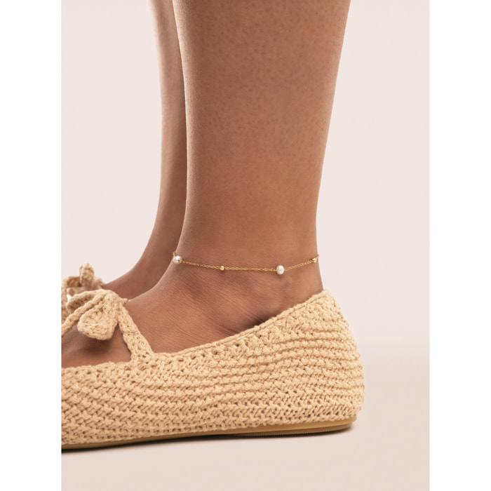 Tobillera Swan Acero Baño Oro