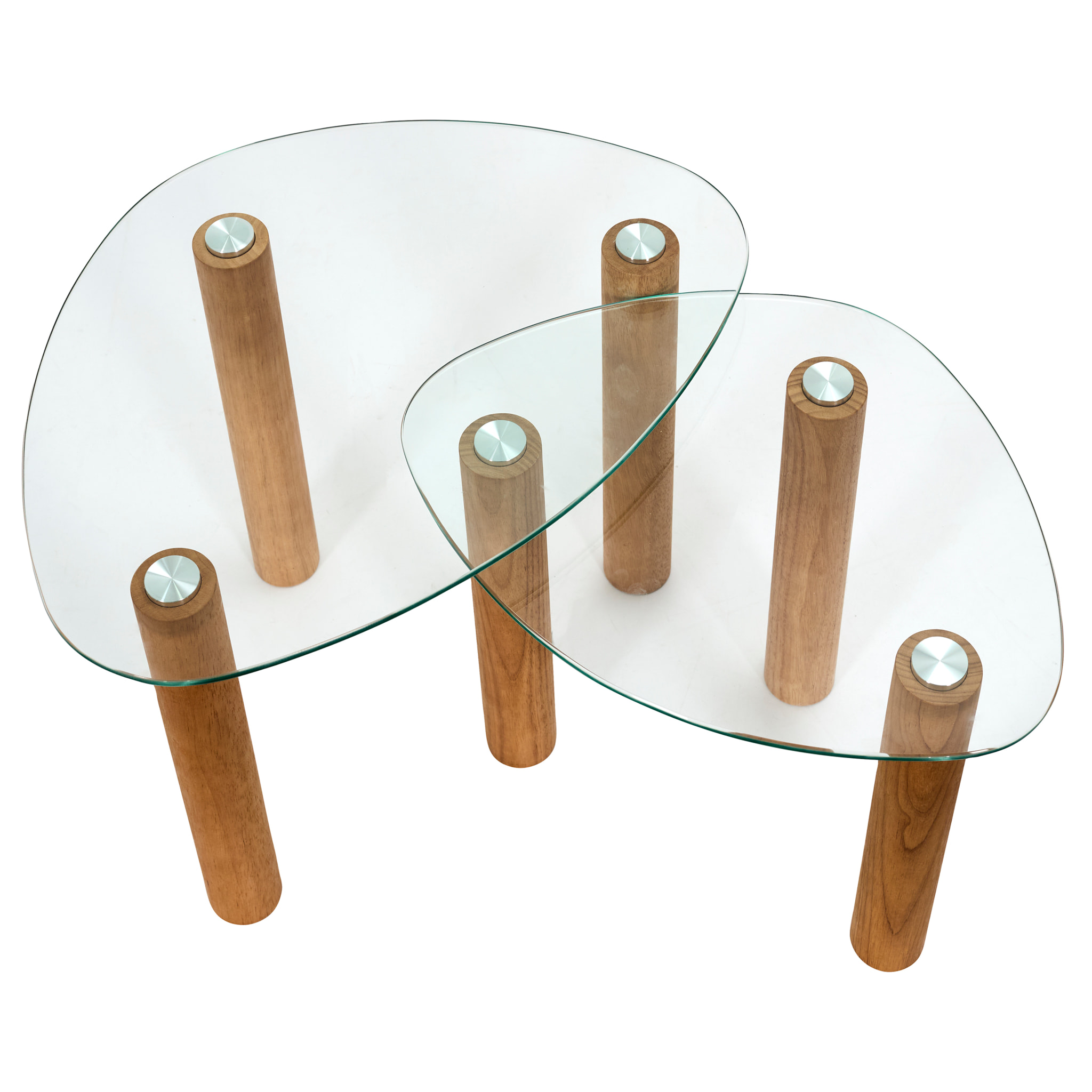 Table Gigogne  Verre Trempe Galet Clara X2