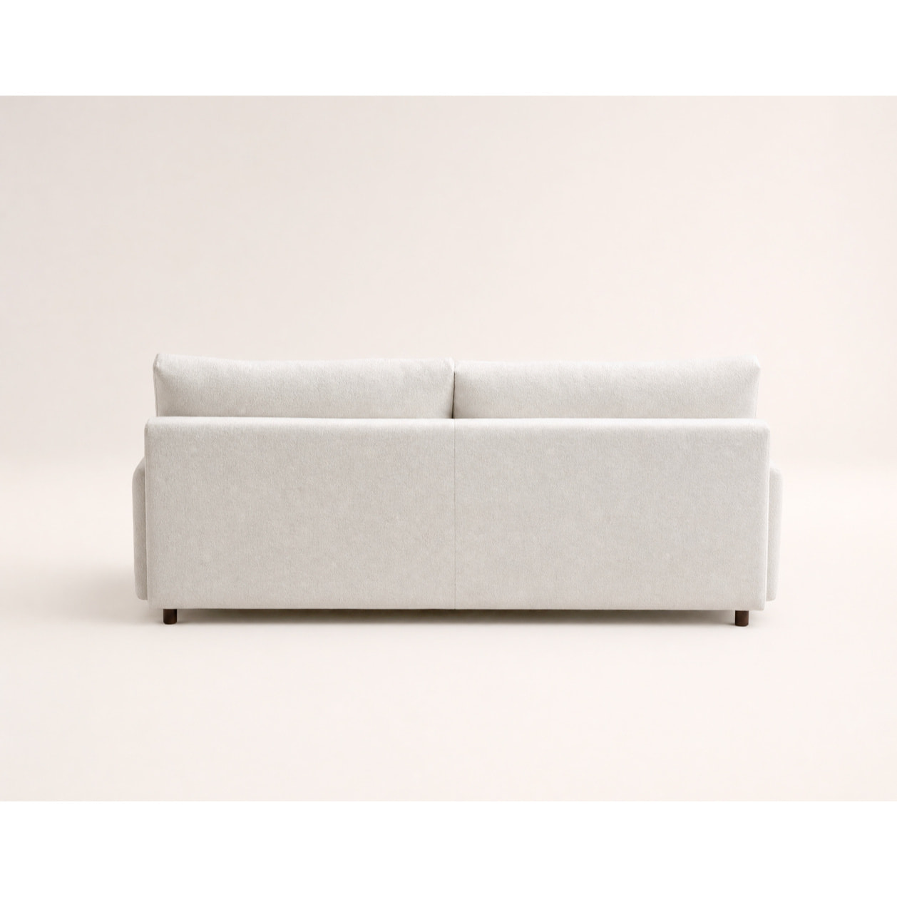 Hortense - Canapé droit 3 places convertible avec coffre en velours texturé - Beige