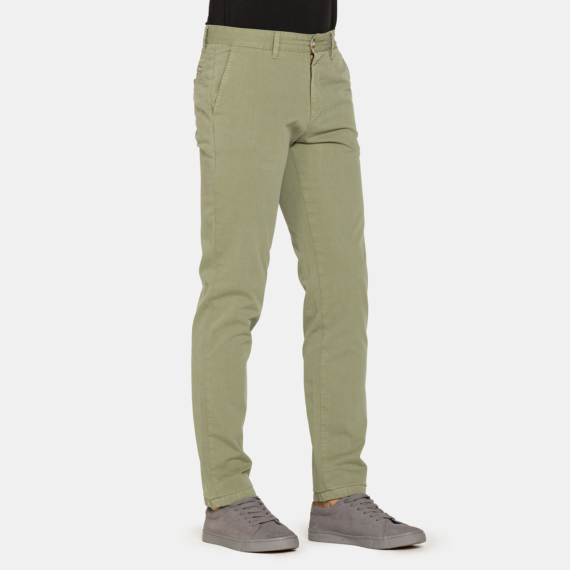 PANTALONE CHINO DA UOMO IN GABARDINA LEGGERA DI COTONE
