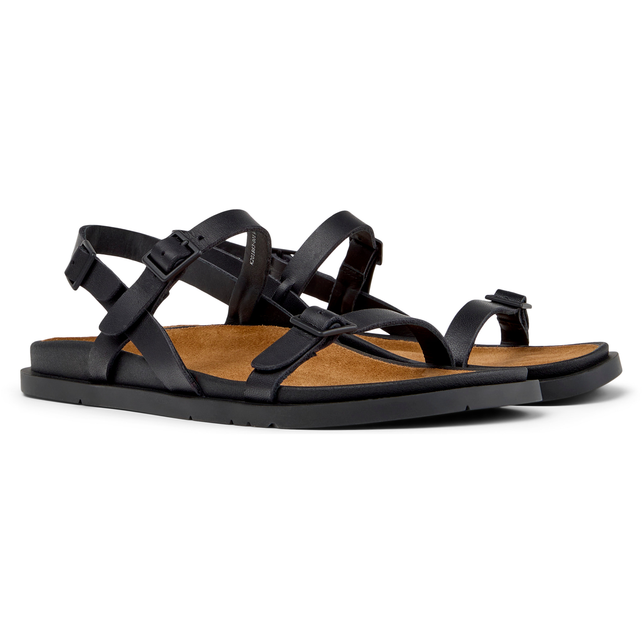 Sandalias - CAMPER Lluc Sandal - Negro - Cuero liso