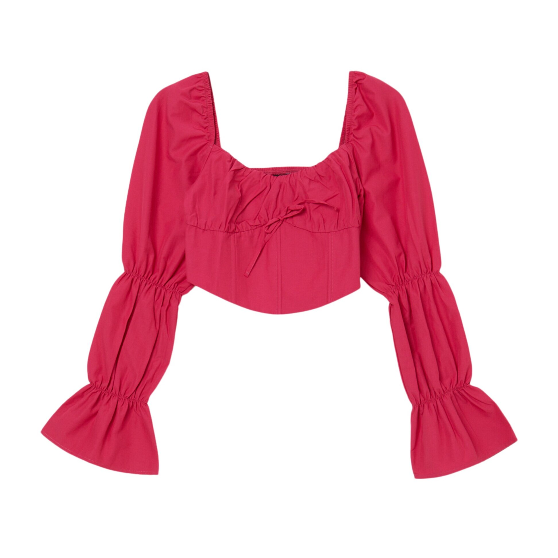 Blusa con maniche arricciate