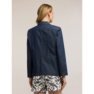 Motivi - Blazer monopetto in chambray - Blu