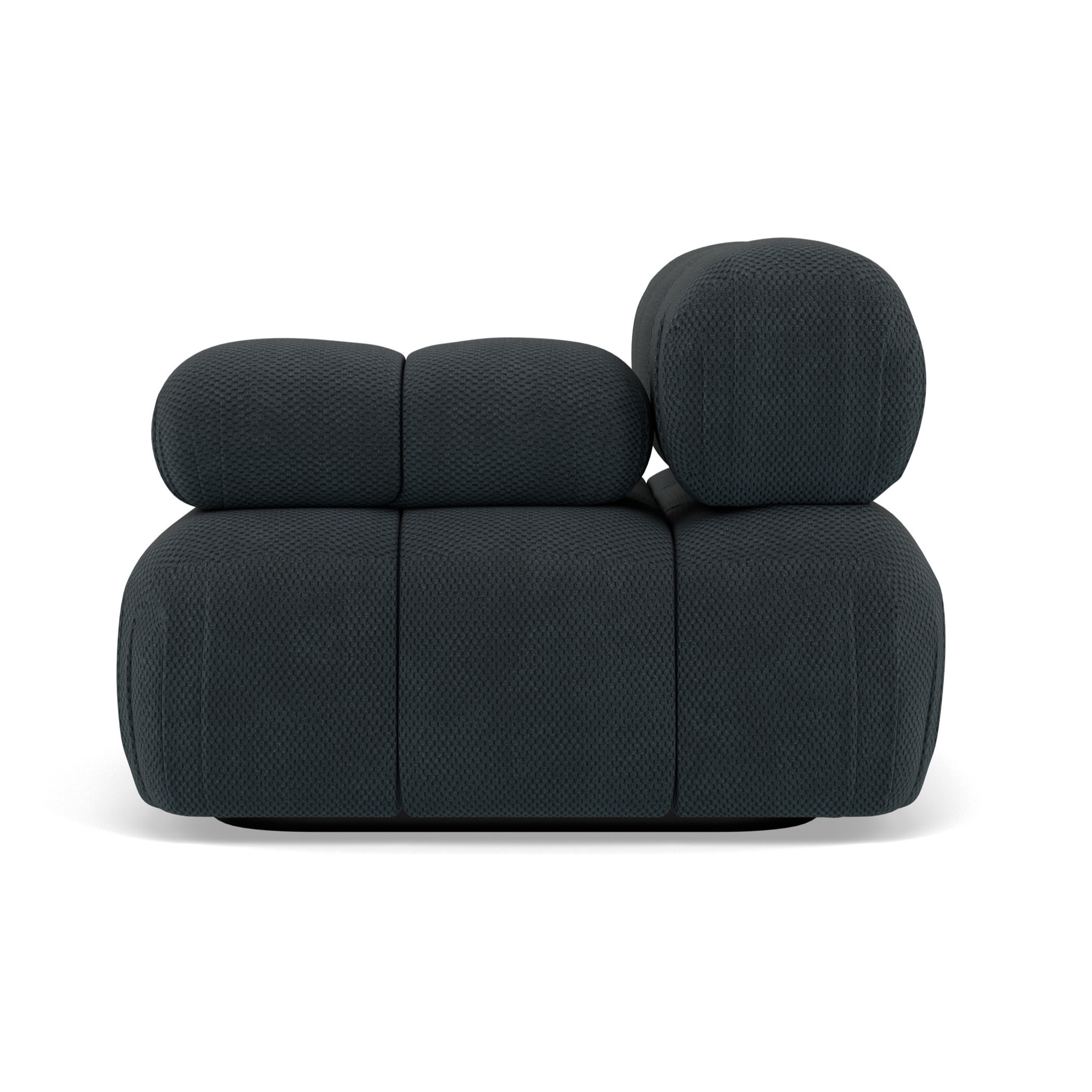 Ruby - module d'assise droit en velours texturé - Noir