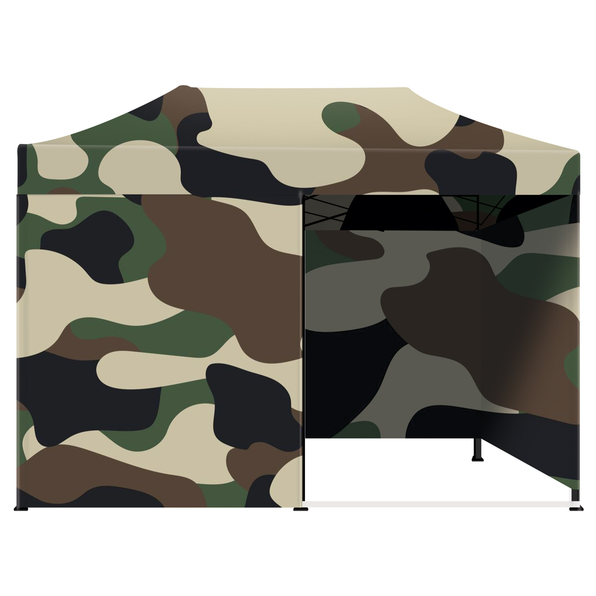 Taman Tenda / Gazebo Per Giardino 3X6 Impermeabile Tendone Pieghevole Fiere Mercati Con Teli Laterali Colore Camouflage