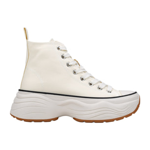 Zapatillas altas de tela beige