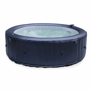 Spa MSPA gonflable rond – CARLTON 6  - Spa gonflable 6 personnes rond 205 cm. PVC. pompe. chauffage. gonfleur. hydrojets de massage. 2 cartouches filtrantes. bâche et télécommande de contrôle