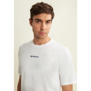 T-shirt slim con stampa lucida sul davanti