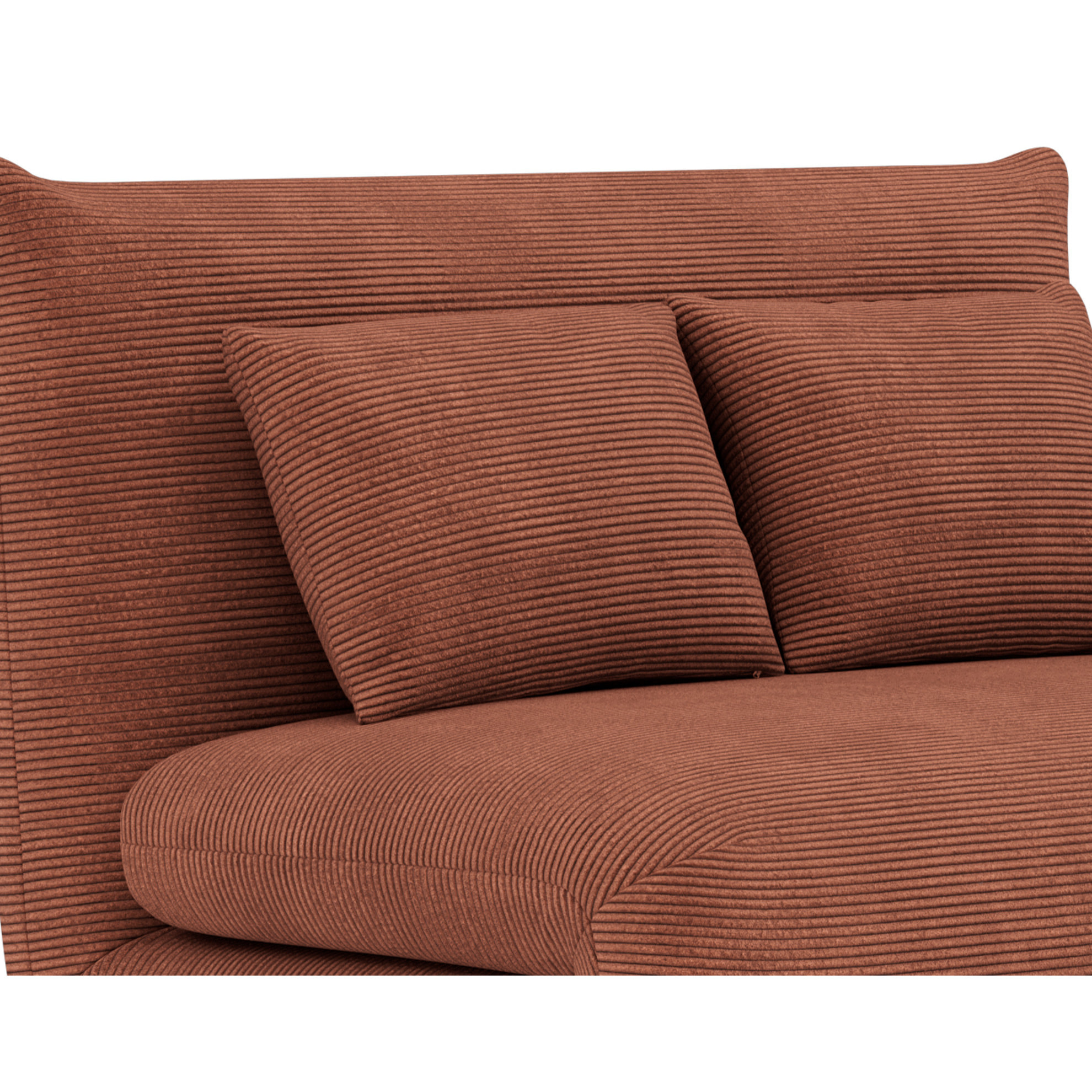 Lumi - Banquette convertible clic-clac 1 place en velours côtelé - Terracotta
