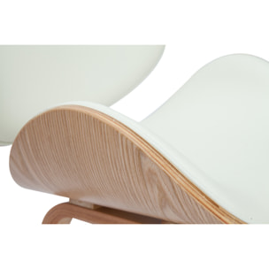 Chaise design blanc et bois clair WALNUT