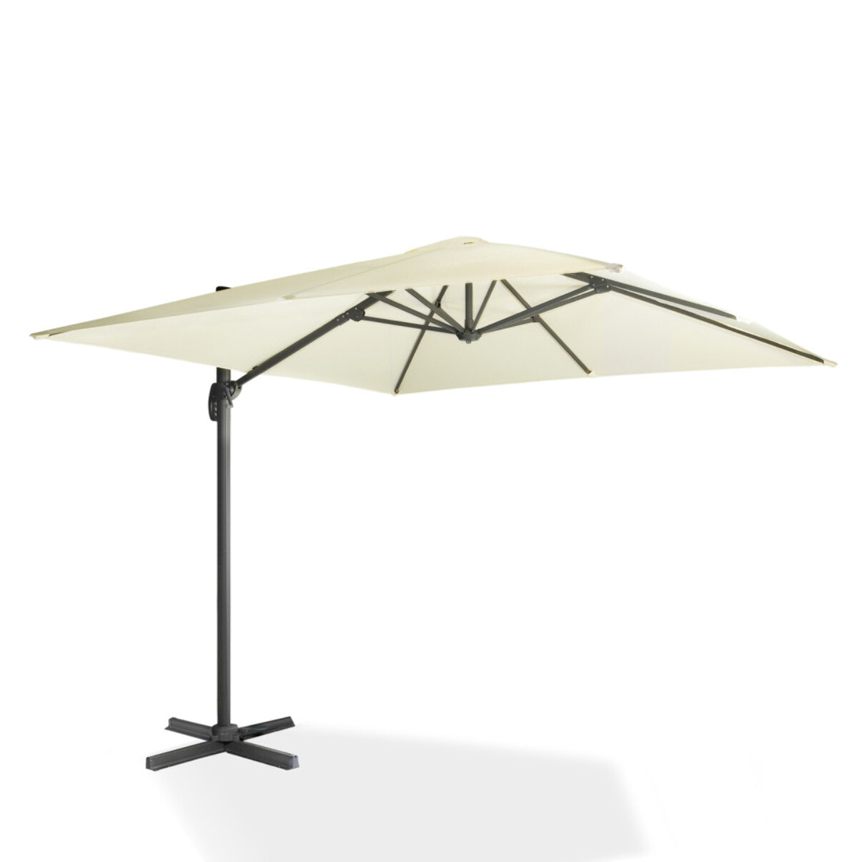 Parasol Sombra 360° carré avec housse de protection - Crème