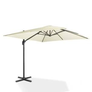 Parasol Sombra 360° carré avec housse de protection - Crème