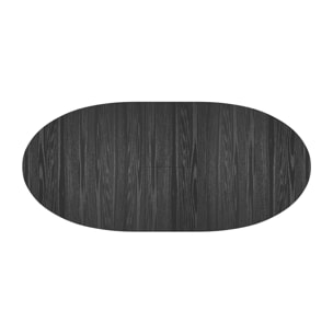 Table ovale 6/8 personnes extensible en bois noir 170/200 cm - Eddy