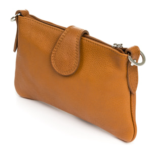 FIRENZE ARTEGIANI Borsa a Mano da Donna Allerona. Vera Pelle Dollaro Made in Italy 24x2x14 Cm. Colore: pelle