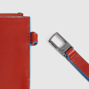 Piquadro Pochette porta iPad®mini in pelle con polsiera rimovibile e tasca per AirPods®