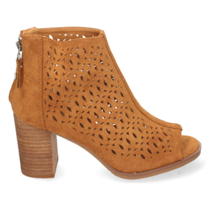 Botín de Tacón con Calados y Cremallera