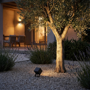 Ledsc4 LedsC4 - Proyector LED Exterior 399 Lúmenes, 3000K, Aluminio y Cristal, Acabado Gris Urbano, Iluminación Moderna y Resistente para Jardines y Terrazas