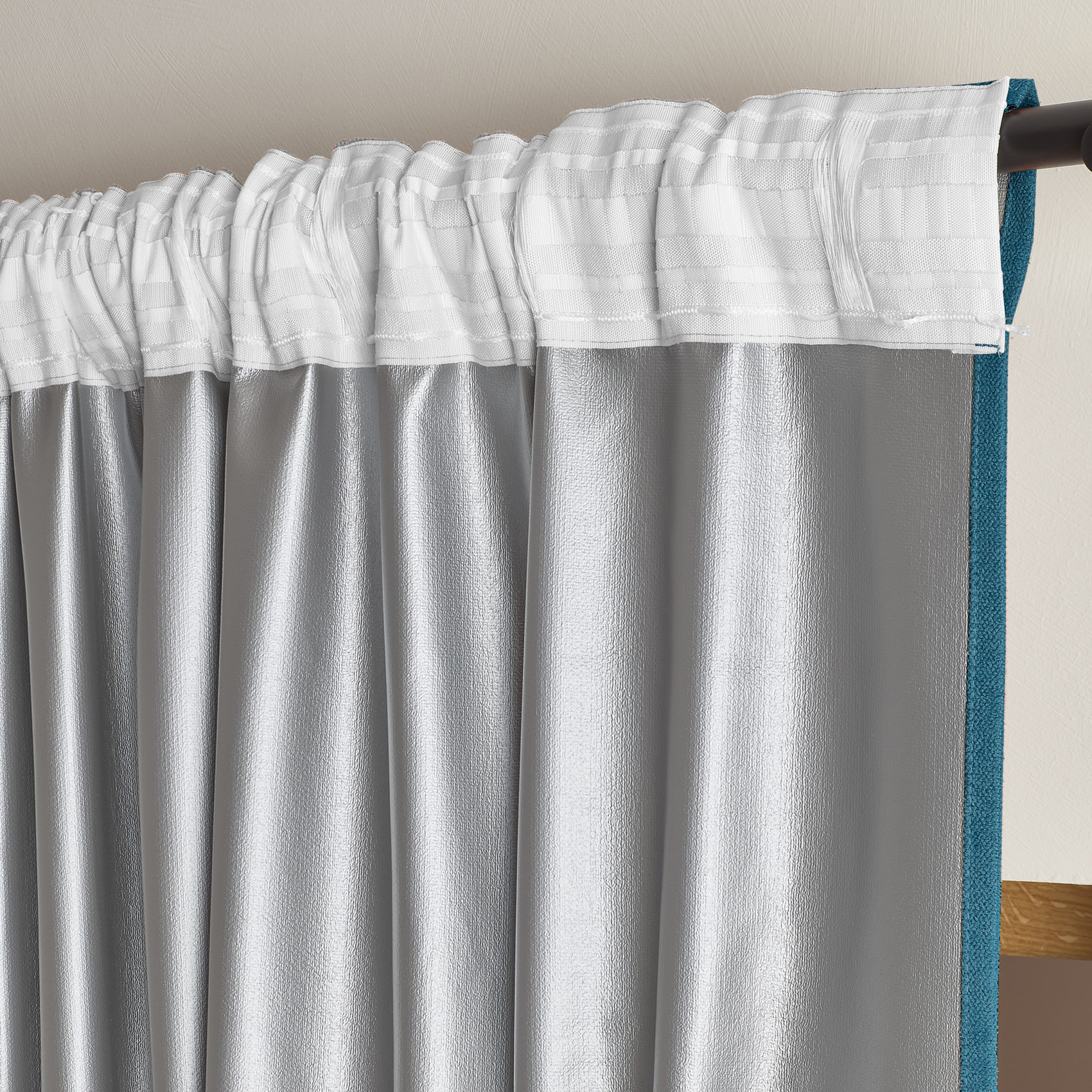 Rideau thermique accroche 3 en 1 occultant et réflecteur de chaleur - Bleu Paon