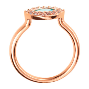 Anello Solitario Marquise con Cubic Zirconia Azzurra