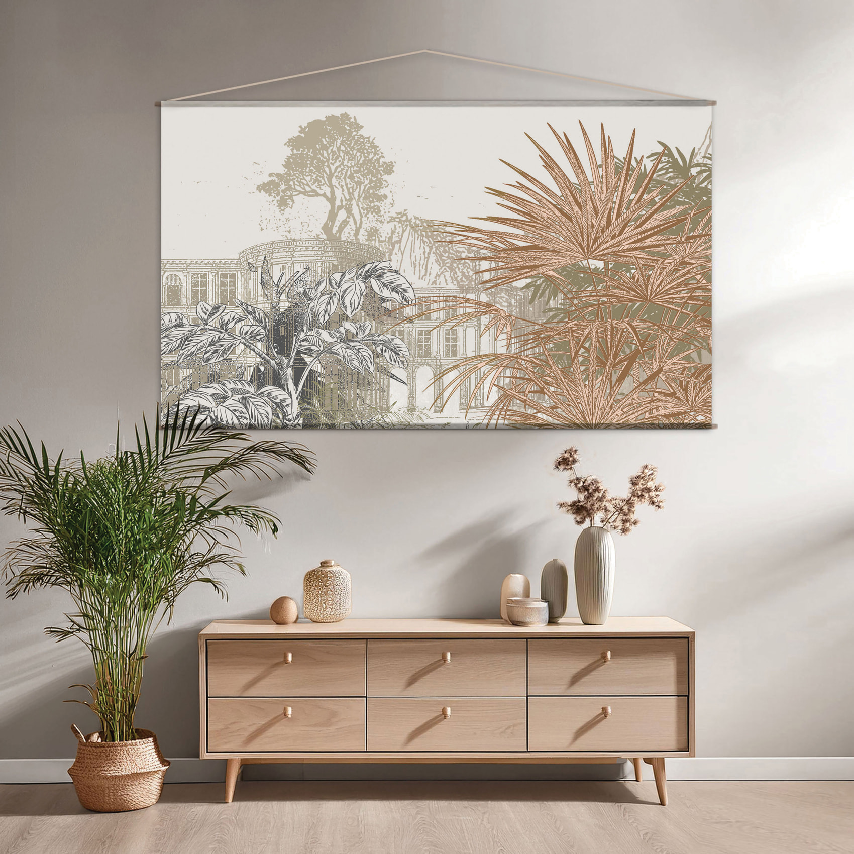 Toile murale végétale - Beige