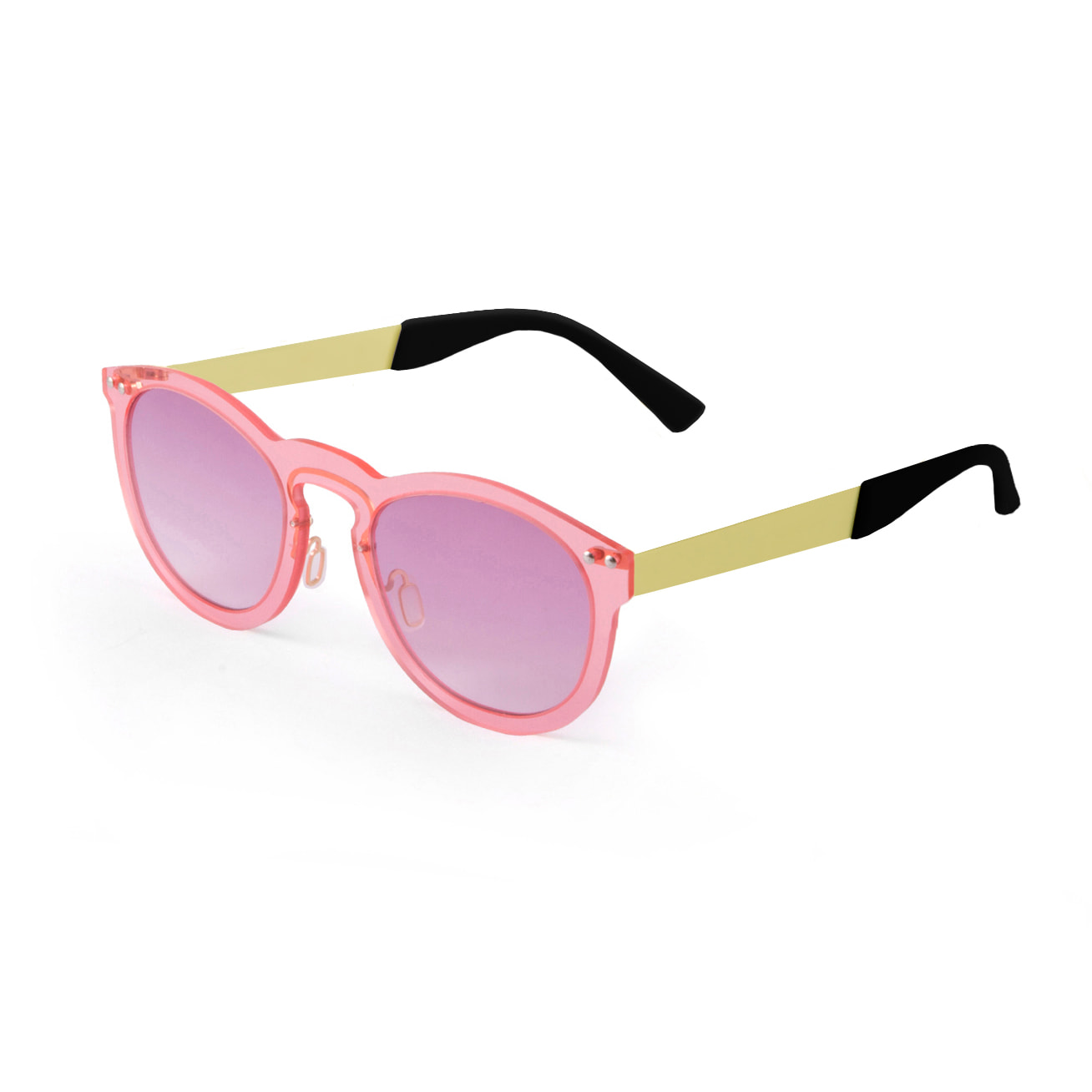 Gafas de sol OCEAN IBIZA - Trans / Violeta degradada con montura rosa transparente y patillas metálicas doradas