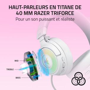 Casque gamer RAZER KRAKEN KITTY V3 PRO BLANC