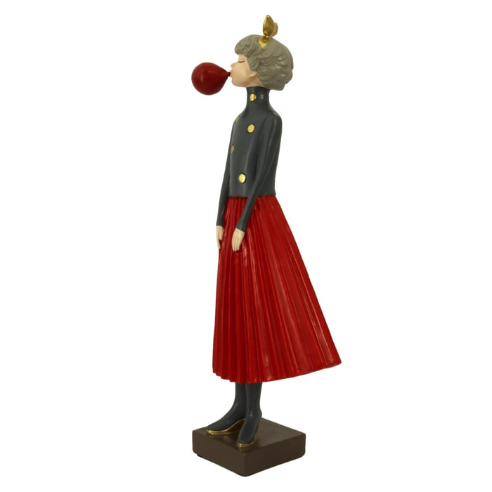 Donna in resina tortora cm16,5x10,5h44