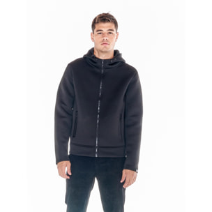 Giacca da uomo con cappuccio e zip, in neoprene Leone 1947 Soft Basic