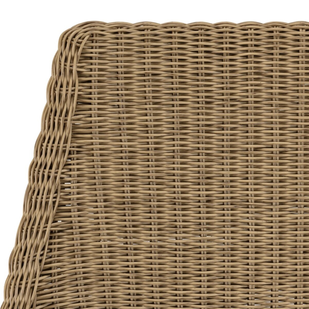KALLY - Lot de 2 chaises jardin rotin synthétique et coussin, pieds droits