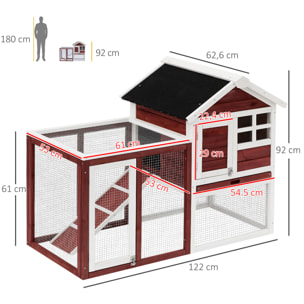 Clapier cage à lapins multi-équipé bois de pin